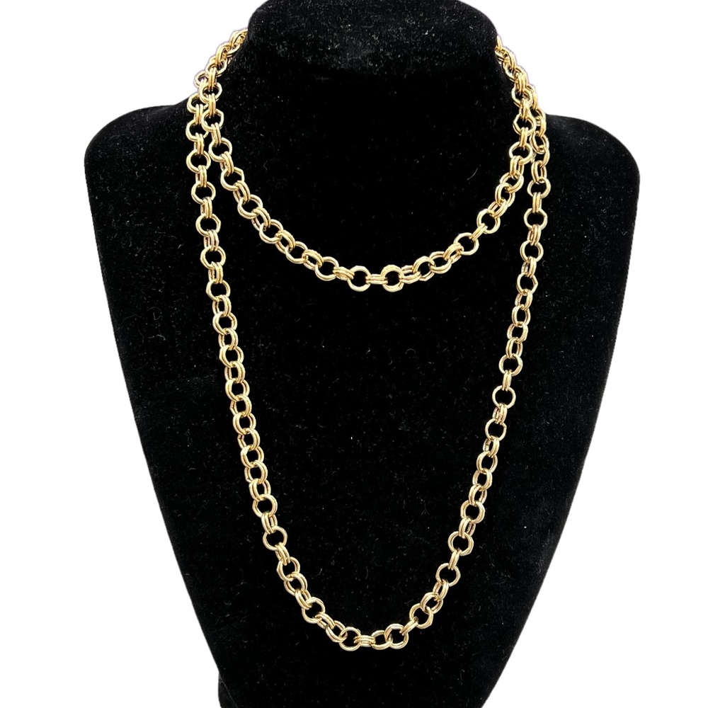 VINTAGE GOLD TONE DOUBLE LINK NECKLACE